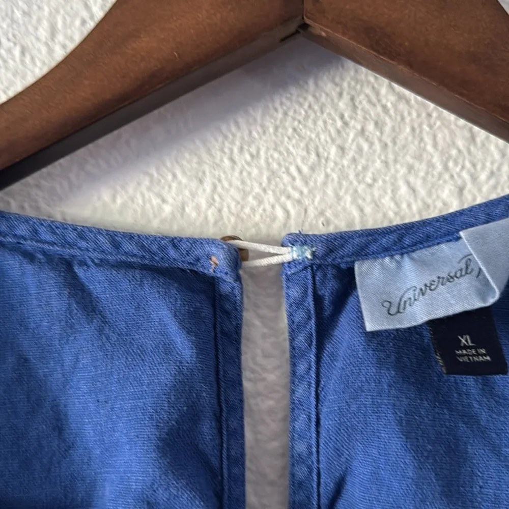 Universal Thread Blue Jumpsuit V Neck Open Back Wide Leg XL Boho Effortless Chic - Picture 8 of 16